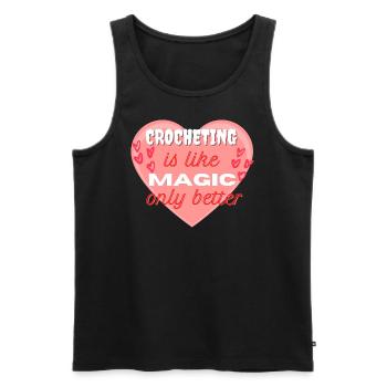 Crocheting is like Magic, only better red heart - Men's Premium Organic Tank Top - black - Front - Michal (187cm)