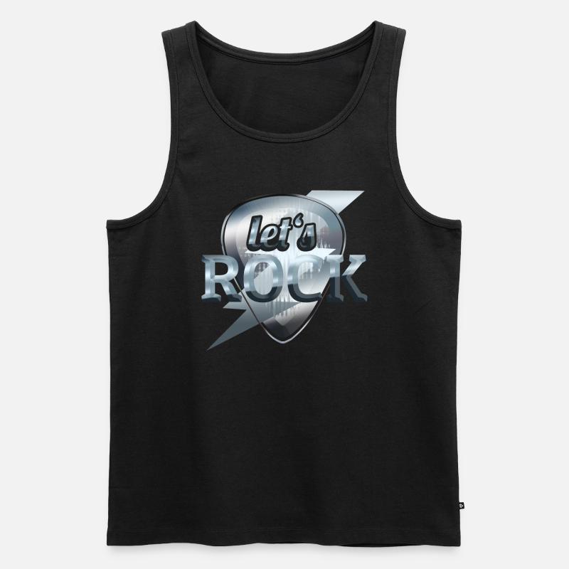 Let's rock - Männer Premium Bio Tank Top - Schwarz