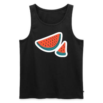 Melone - Männer Premium Bio Tank Top - Schwarz - Vorne - AI Model Male 178 light (178cm)