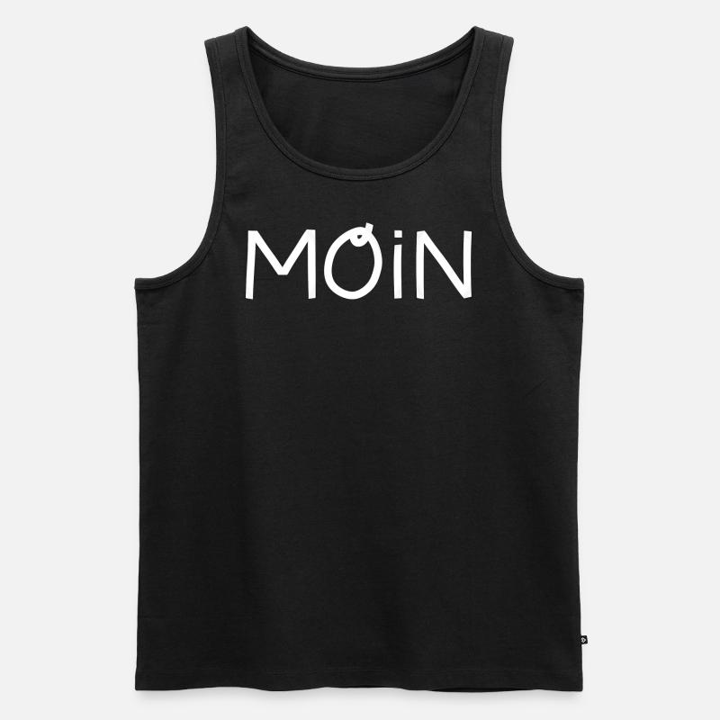 Moin Papier - Männer Premium Bio Tank Top - Schwarz