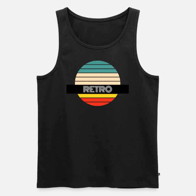 Retro - Männer Premium Bio Tank Top - Schwarz