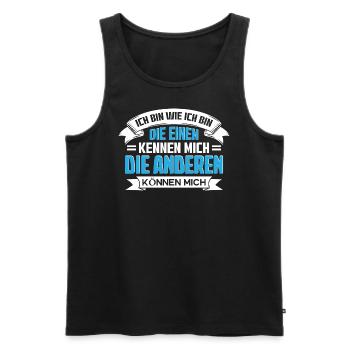 Ich bin wie ich bin - Männer Premium Bio Tank Top - Schwarz - Vorne - Michal (187cm)