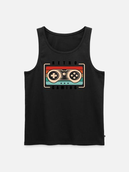Retro Gamer - Männer Premium Bio Tank Top - Schwarz