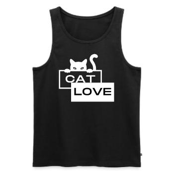 Cat Love - Design pour les amoureux des chats - Débardeur bio Premium Homme - noir - Devant - AI Model Male 178 light (178cm)