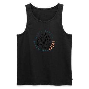 Buchstabensalat - 100 % vegan! - Männer Premium Bio Tank Top - Schwarz - Vorne - Michal (187cm)