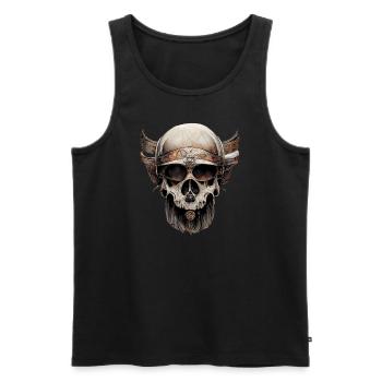 Viking Warrior Skull - Men's Premium Organic Tank Top - black - Front - Michal (187cm)