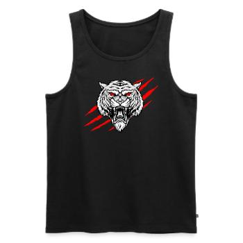 Evil Tiger - Men's Premium Organic Tank Top - black - Front - AI Model Male 178 light (178cm)