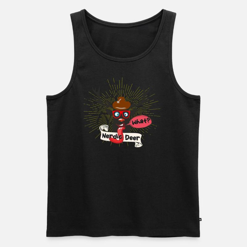 Nerdic Deer - Männer Premium Bio Tank Top - Schwarz