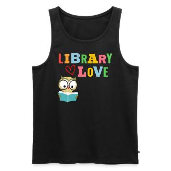 I love books & reading - Men's Premium Organic Tank Top - black - Front - Michal (187cm)