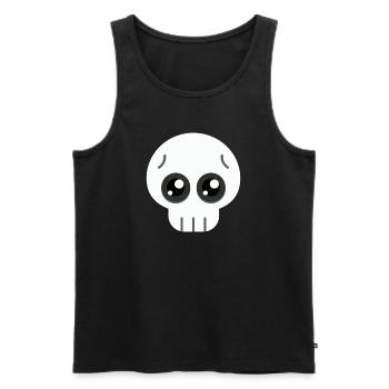 Cute Skull with puppy eyes for Halloween - Men's Premium Organic Tank Top - black - Front - AI Model Male 178 light (178cm)