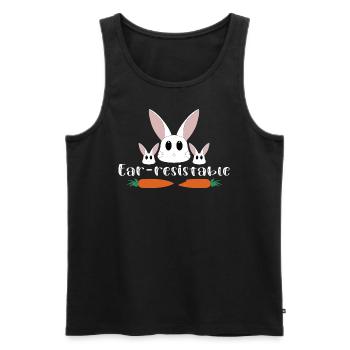 Ear-resistable - Men's Premium Organic Tank Top - black - Front - AI Model Male 178 light (178cm)