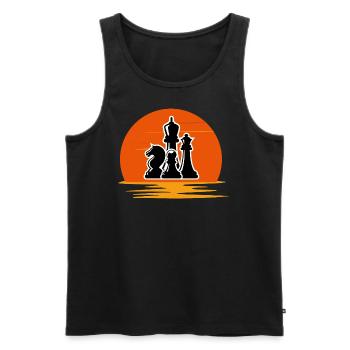 Chess Saying Gift Checkmate Queens Gambit - Men's Premium Organic Tank Top - black - Front - AI Model Male 178 light (178cm)