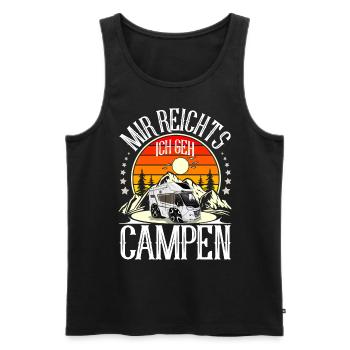 Camping Camper Campen - Männer Premium Bio Tank Top - Schwarz - Vorne - Michal (187cm)