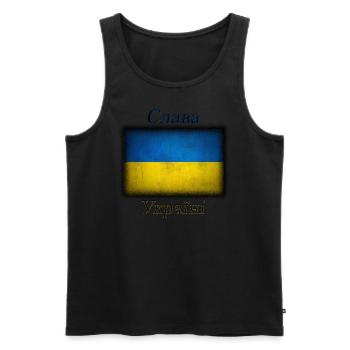 Support Ukraine - Männer Premium Bio Tank Top - Schwarz - Vorne - AI Model Male 178 light (178cm)