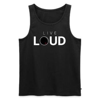 live loud typographie simpel minimalistisch - Männer Premium Bio Tank Top - Schwarz - Vorne - Michal (187cm)
