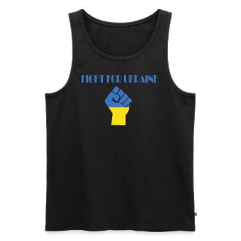 Fight for Ukraine - Männer Premium Bio Tank Top - Schwarz - Vorne - Michal (187cm)