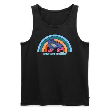 See Me Rollin' Retro Rainbow - Débardeur bio Premium Homme - noir - Devant - Michal (187cm)