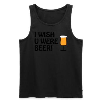 I WISH U WERE BEER #Bier #Beer #Bierliebe #Pivo - Männer Premium Bio Tank Top - Schwarz - Vorne - AI Model Male 178 light (178cm)