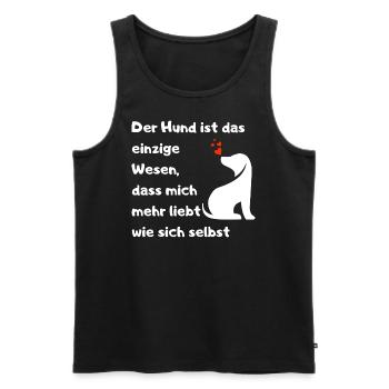 Hunde lieben mich mehr als sich selbst Spruch Lieb - Männer Premium Bio Tank Top - Schwarz - Vorne - Michal (187cm)