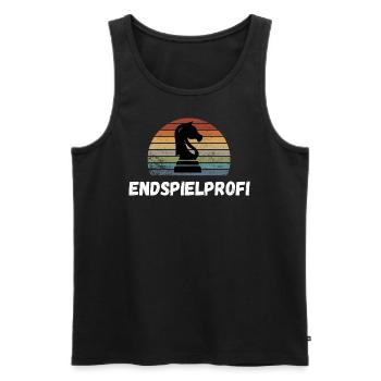 Schach Geschenk Schachspieler Queens Gambit - Männer Premium Bio Tank Top - Schwarz - Vorne - Michal (187cm)