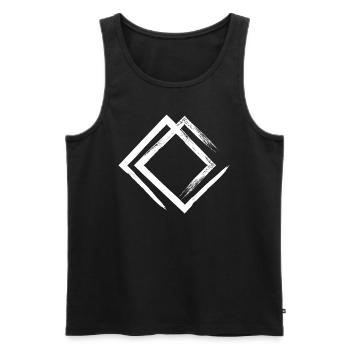 decent quater | Style - Men's Premium Organic Tank Top - black - Front - Michal (187cm)