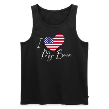 I Love My Beer USA Ver. - Men's Premium Organic Tank Top - black - Front - AI Model Male 178 light (178cm)