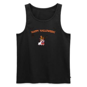 Halloween Hund Fledermaus Spinne Kürbis Dog - Männer Premium Bio Tank Top - Schwarz - Vorne - Michal (187cm)