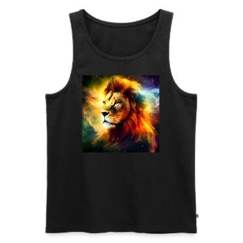 Mystischer Löwe - Männer Premium Bio Tank Top - Schwarz - Vorne - Michal (187cm)