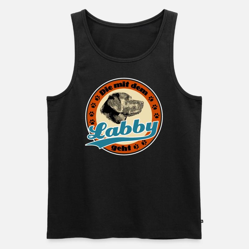 Die mit dem Labby - Männer Premium Bio Tank Top - Schwarz