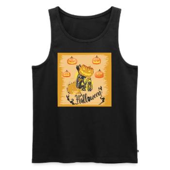 Halloween the Night of Horror Candyman Pumpkin - Men's Premium Organic Tank Top - black - Front - AI Model Male 178 light (178cm)