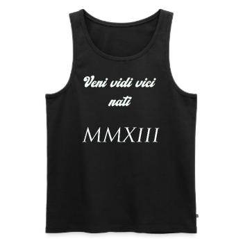 2013 - Männer Premium Bio Tank Top - Schwarz - Vorne - Michal (187cm)