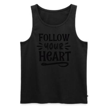 Follow Your Heart - Männer Premium Bio Tank Top - Schwarz - Vorne - Michal (187cm)