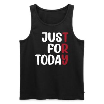 Just For Today Sobriety Anniversary Sober AA NA - Männer Premium Bio Tank Top - Schwarz - Vorne - AI Model Male 178 light (178cm)
