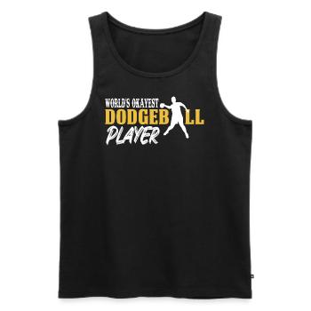 World's Okayest Dodgeball Player Ball Sports - Men's Premium Organic Tank Top - black - Front - AI Model Male 178 light (178cm)