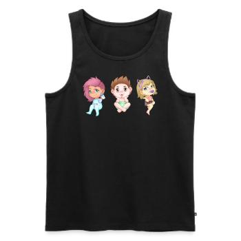 Maskottchen Schnitt Satt Gross - Männer Premium Bio Tank Top - Schwarz - Vorne - AI Model Male 178 light (178cm)