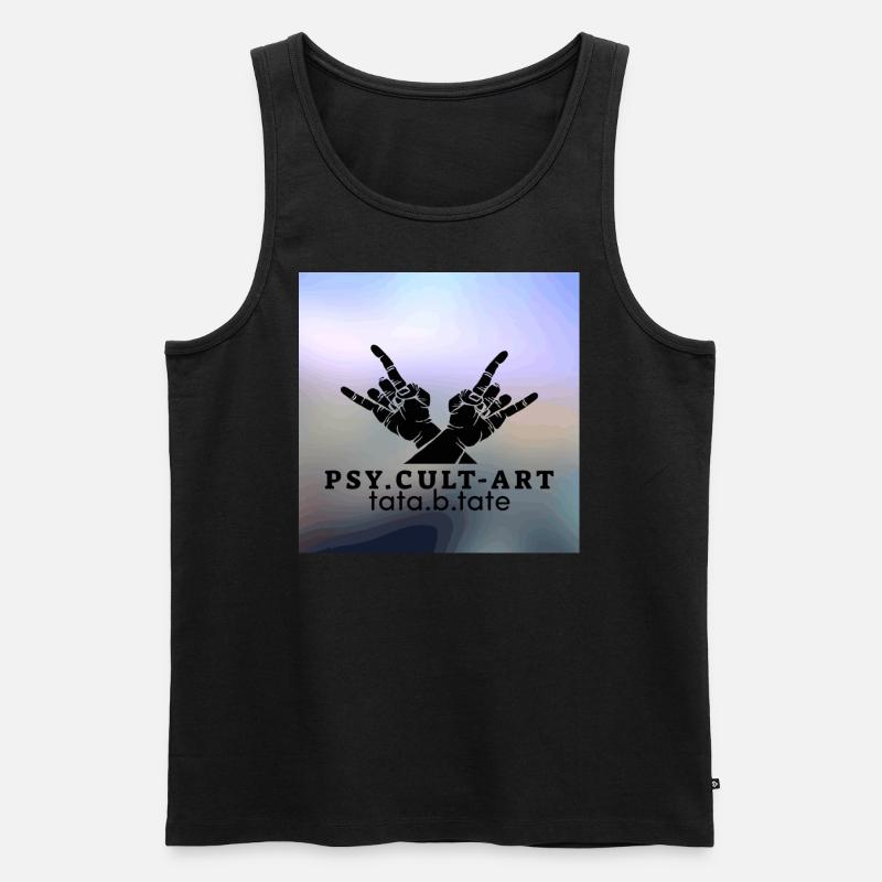 PSY.CULT-ART - Männer Premium Bio Tank Top - Schwarz