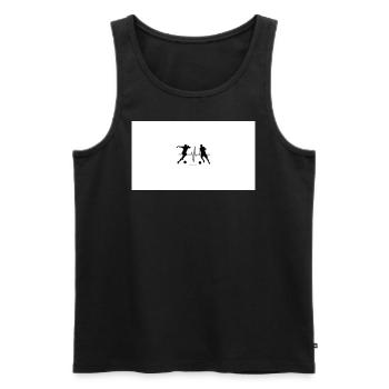 Fussballer auf Herzschlag - Männer Premium Bio Tank Top - Schwarz - Vorne - Michal (187cm)