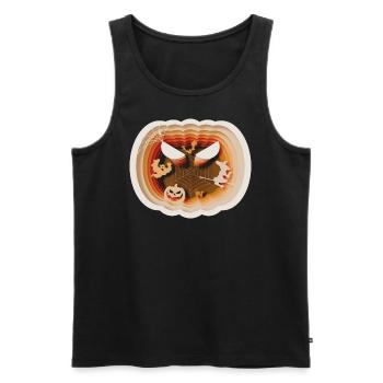 Halloween Pumpkin Silhouette Style - Men's Premium Organic Tank Top - black - Front - AI Model Male 178 light (178cm)