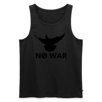 Frieden No War Peace Ukaine Krieg Protest Demo - Männer Premium Bio Tank Top - Schwarz - Vorne - Michal (187cm)