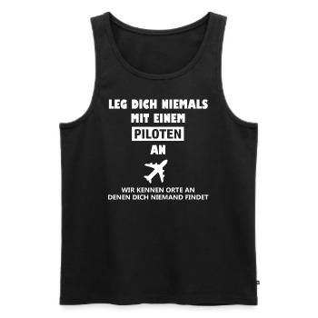 Pilot Spruch Aircraft Captain Cockpit Co-pilots - Männer Premium Bio Tank Top - Schwarz - Vorne - AI Model Male 178 light (178cm)