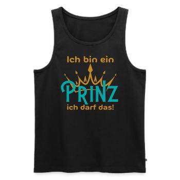 ich bin ein Prinz ich darf das - Lustiger Spruch - Männer Premium Bio Tank Top - Schwarz - Vorne - AI Model Male 178 light (178cm)