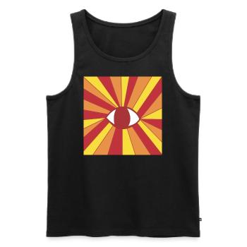 Hippie Ethno Goa Eye Drawing 60s 70s 80s - Men's Premium Organic Tank Top - black - Front - AI Model Male 178 light (178cm)