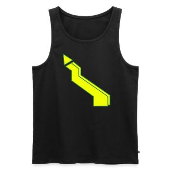 Blitz gelb - Männer Premium Bio Tank Top - Schwarz - Vorne - AI Model Male 178 light (178cm)