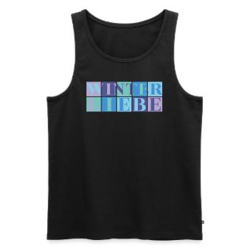 Winter Liebe - Blautöne - Männer Premium Bio Tank Top - Schwarz - Vorne - AI Model Male 178 light (178cm)