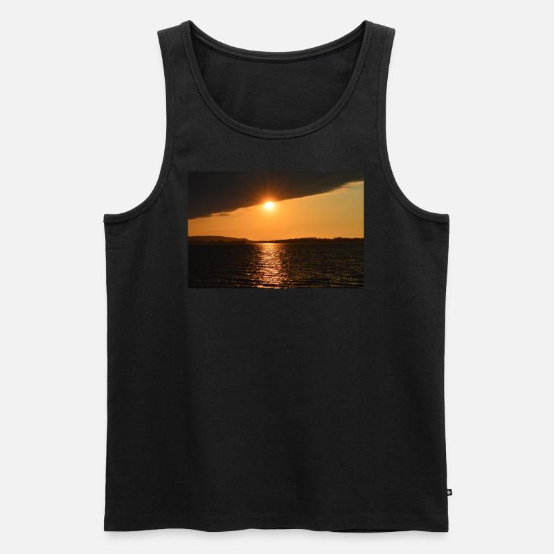 Chimsee Sunset - Männer Premium Bio Tank Top - Schwarz