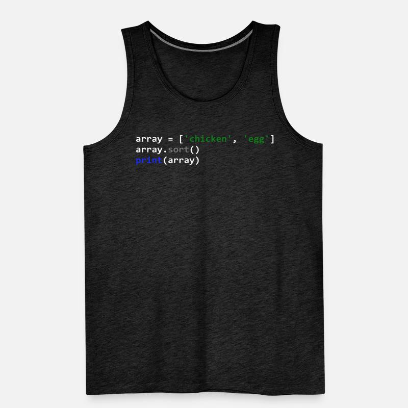 Das Huhn oder das Ei Programmierer-Code Männer Premium Bio Tank Top