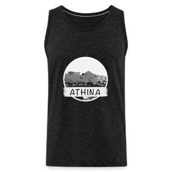 Athens City - Men's Premium Organic Tank Top - charcoal grey - Front - Alexander (188cm)
