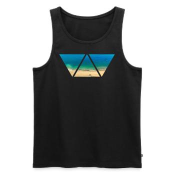 Beach Triangle Drone Sea Holiday Gift - Men's Premium Organic Tank Top - black - Front - AI Model Male 178 light (178cm)