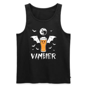 Vambier Halloween JGA Malle Bier Fledermaus Vampir - Männer Premium Bio Tank Top - Schwarz - Vorne - Michal (187cm)
