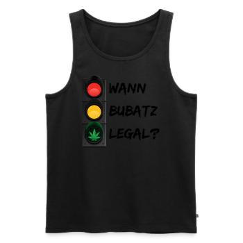 WANN BUBATZ LEGAL? / CANNABIS / WEED - Männer Premium Bio Tank Top - Schwarz - Vorne - Michal (187cm)